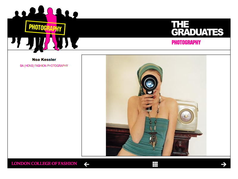 London College of Fashion Graduates 2004 web site image page