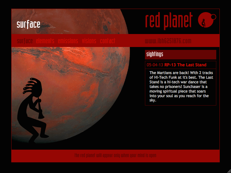 Red Planet web site home page