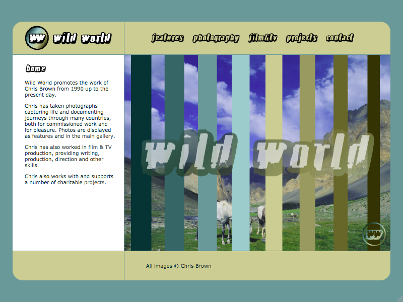 Wild World web site home page
